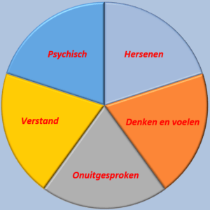 Cirkel met 5 aspecten van mentaal welzijn